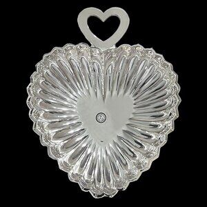 Godinger Heart Shaped Silver Plate Decorative Bowl, 7.5 x 9 in. Valentine's Gift